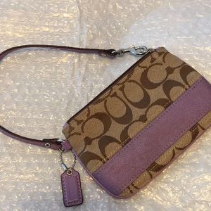 New coach signature wristlet brown and Violet